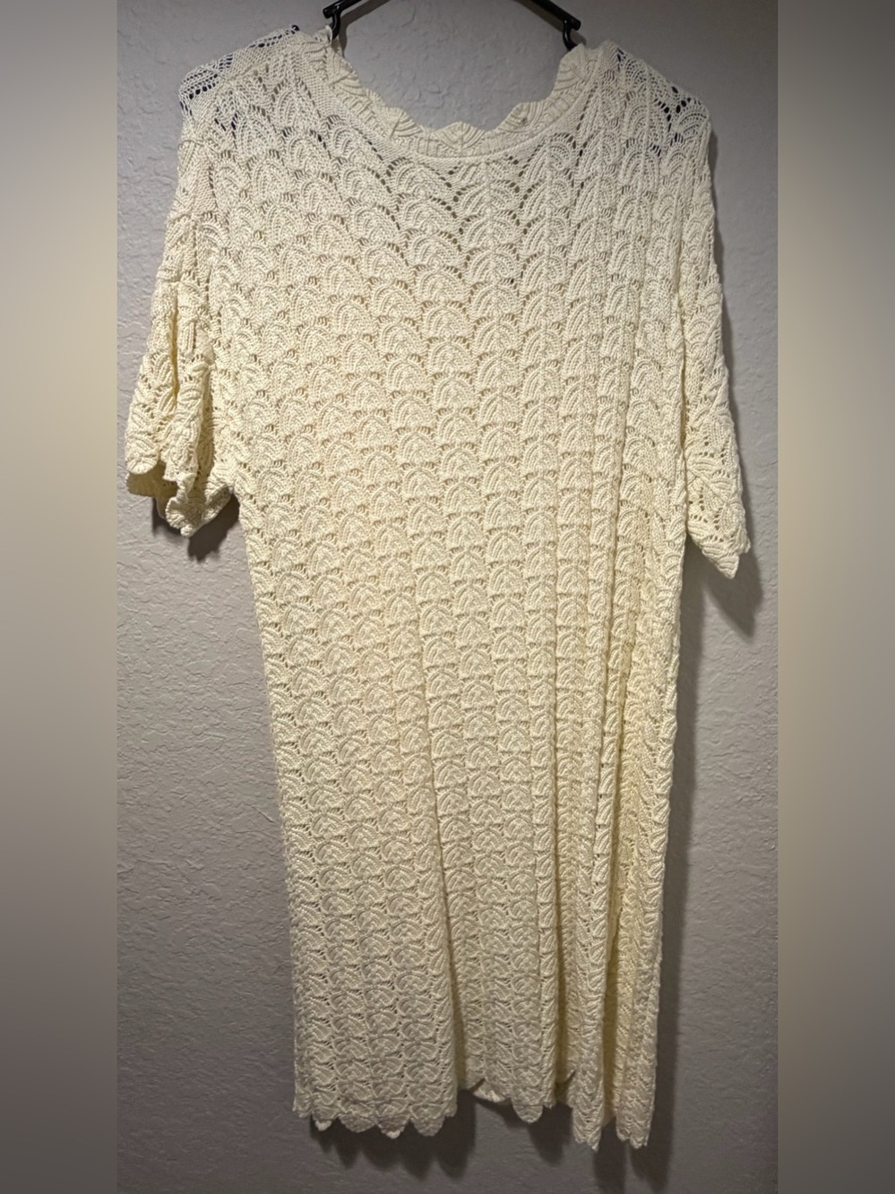 a new day Cream Crochet Maxi Dress โ Open Knit Boho Silhouette